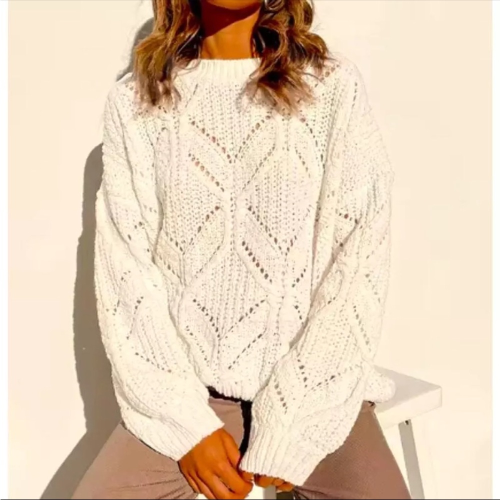 Maurices Cream Cable Knit Sweater